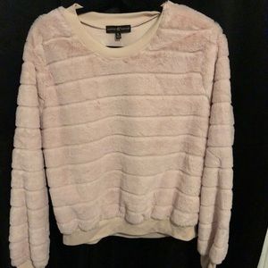 Fluffy pink sweater